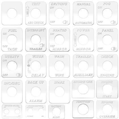 Kaper II Freightliner Stainless Steel Engraved Switch Plates