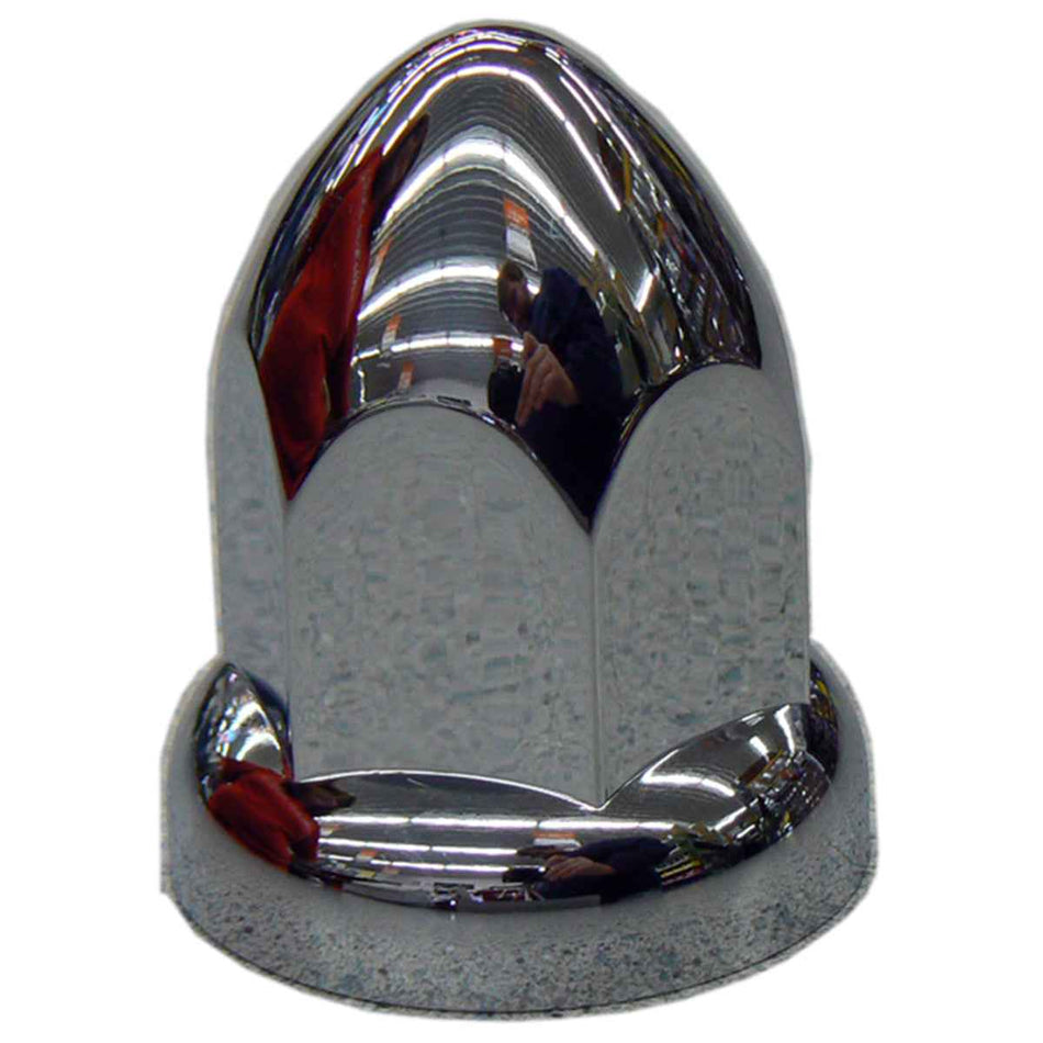 Bullet with Flange Chrome Plastic Lug Nut Cover, 33mm X 2 1/2", 1 1/2" X 2 3/4"