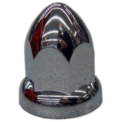 Bullet with Flange Chrome Plastic Lug Nut Cover, 33mm X 2 1/2", 1 1/2" X 2 3/4"