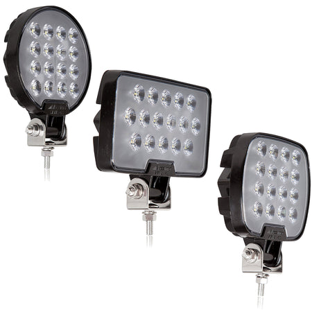 Maxxima Round, Rectangle or Square 16-LED Ultra-Bright Work Lights