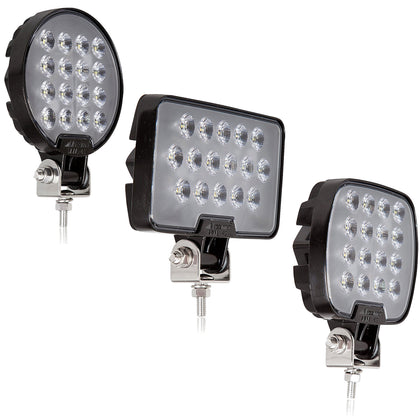 Round, Rectangle or Square 16-LED Ultra-Bright Work Lights