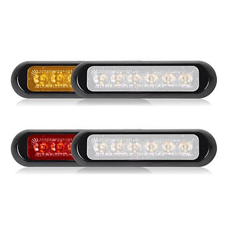 Maxxima 5.8 Inch Low Profile 12 LED Dual Color Surface Mount Warning Light