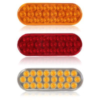 6" Oval Warning Flasher Light (Amber, Red, Amber/Clear)