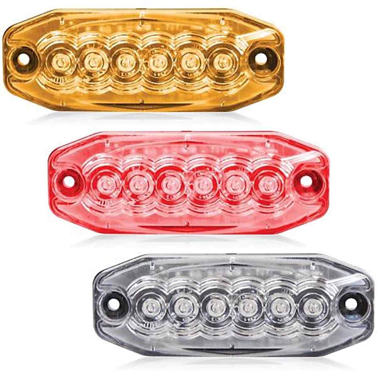 Maxxima 6 LED Ultra-thin Class 2 Emergency Warning Light w Clear Lens