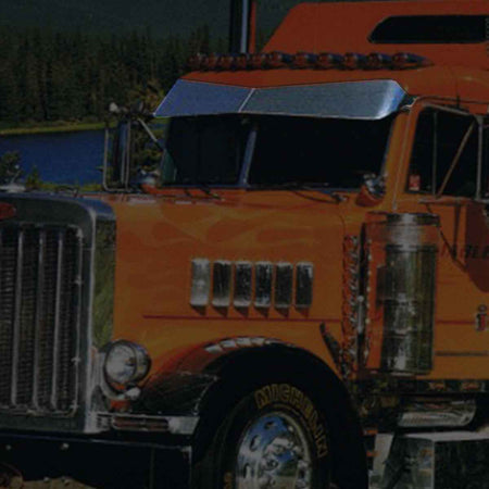 Peterbilt 379/389 Flat Top Bowtie Visor by Midwest