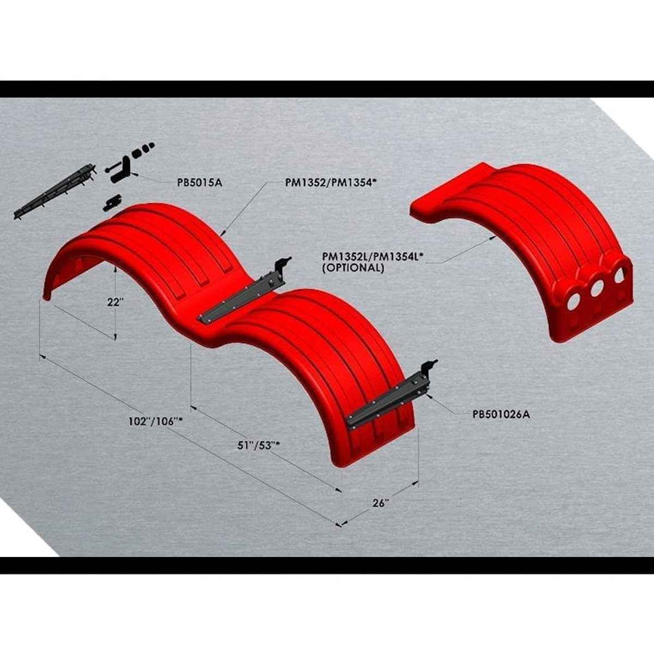 Minimizer 1354 Full Tandem Fender Set