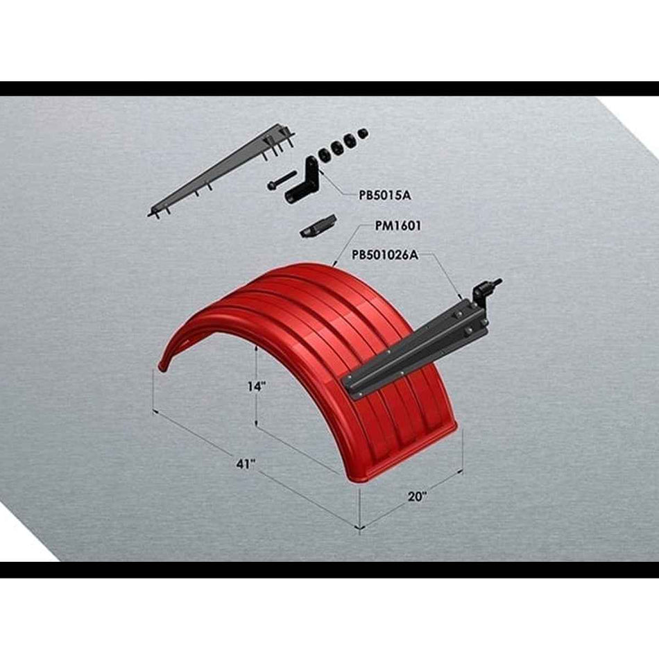 Minimizer Half Circle Fender for 16.5 Tire - Black