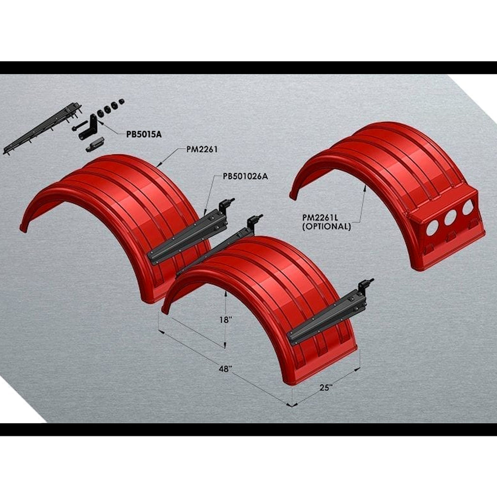 Minimizer 2260 22.5" Half Circle Fenders Berube's Truck Accessories