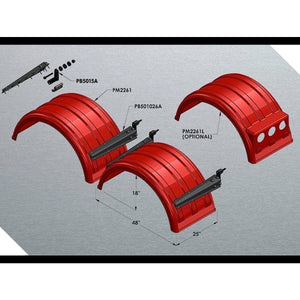 Minimizer 2260 22.5" Half Circle Fenders (Black - Sold in Pair)