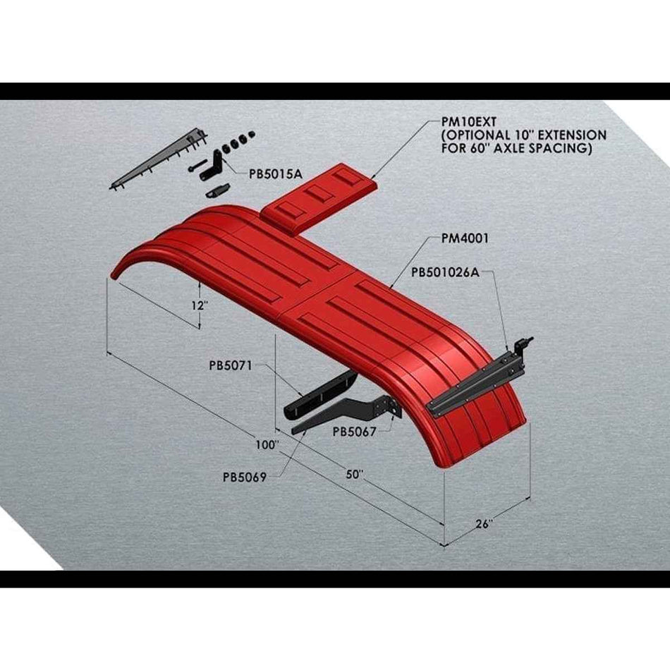 Minimizer 400 Full Tandem, Short Drop Fender Set