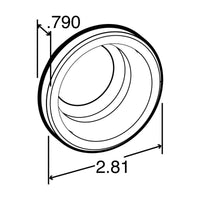 Model 30 - 2" Round w 2.25" Center Hole or Closed Back Rubber Grommet