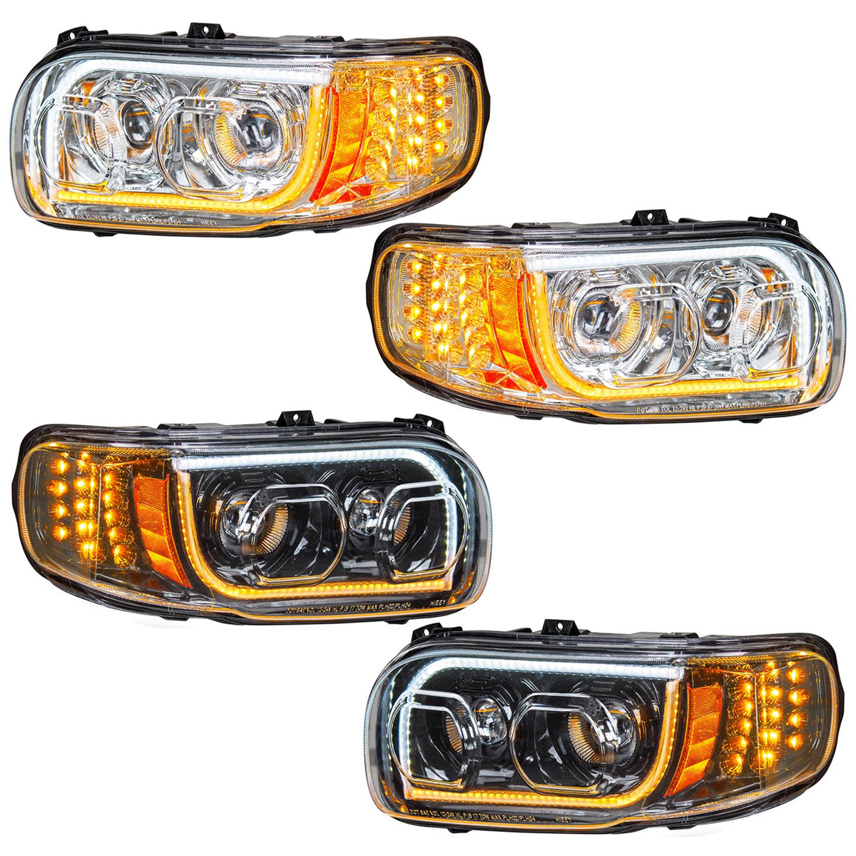 Peterbilt 388/389 Chrome or Blackout High Power 100% LED Headlight