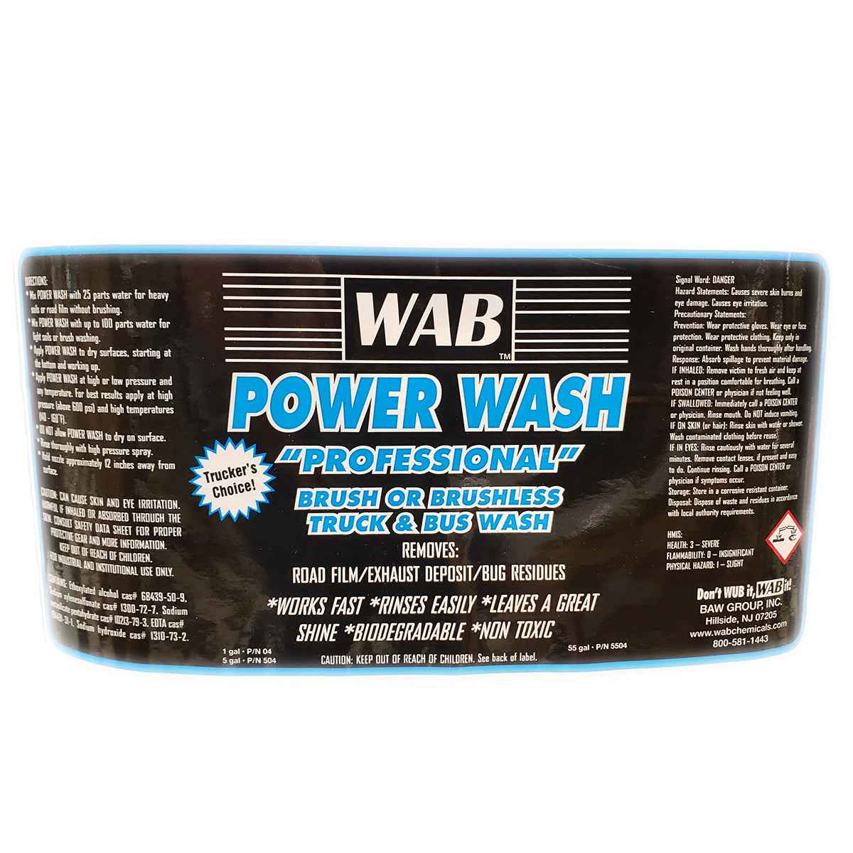 WAB Power Wash Cleaner - Blue (1 Gal., 5 Gal. or 55 Gal.)