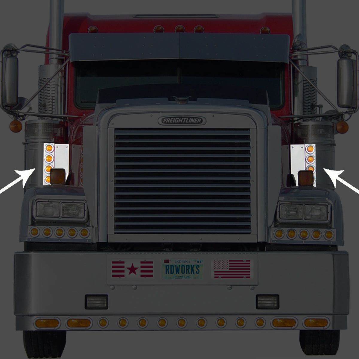 Roadwork's Freightliner Air Cleaner Light Bars - Front or Rear