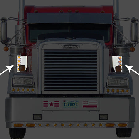Roadwork's Freightliner Air Cleaner Light Bars - Front or Rear