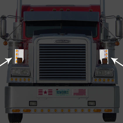 Roadwork's Freightliner Air Cleaner Light Bars - Front or Rear