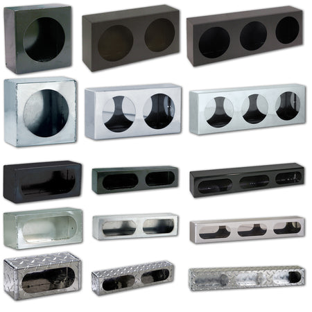Round or Oval Light Boxes (1, 2 or 3 light holes, various finishes)