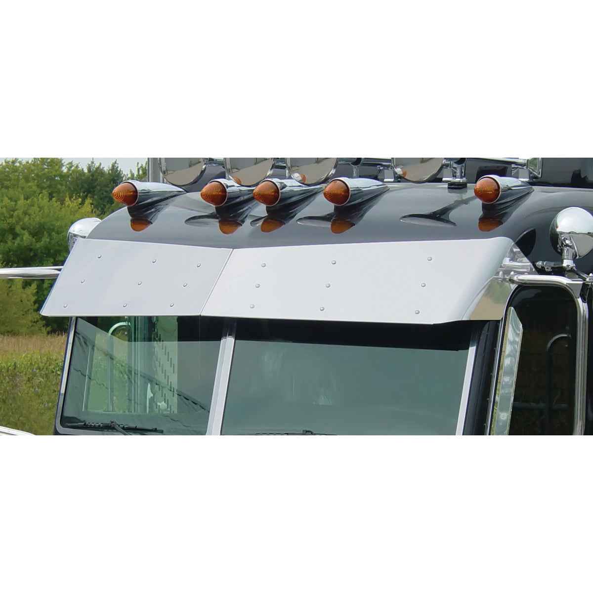 Peterbilt 379/389 Ultra Cab Monster Bowtie Visor by Roadworks