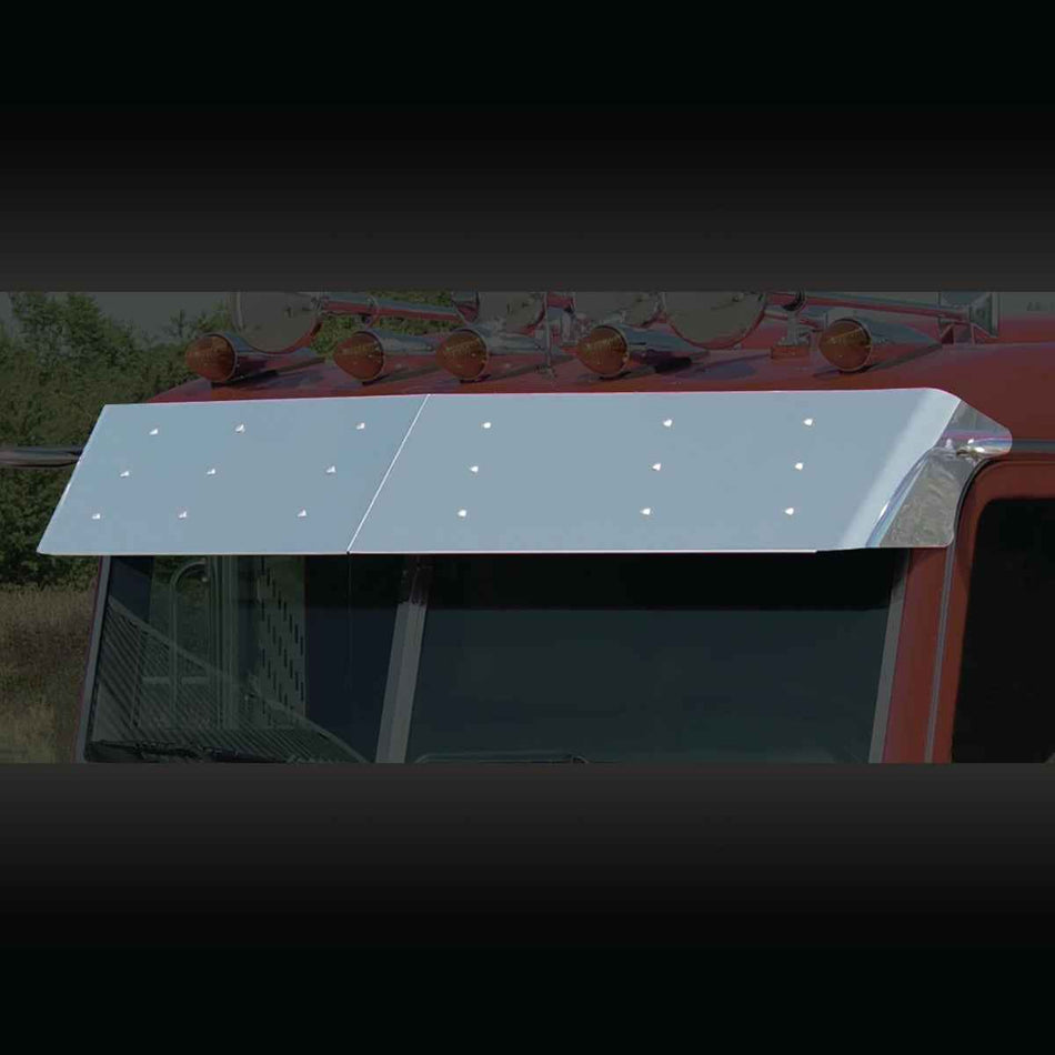 Peterbilt 379/389 Flat Top 13.5" Drop Visor by Roadworks