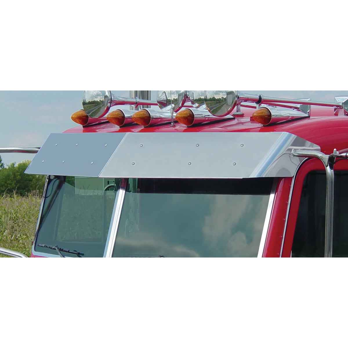 Peterbilt 379/389 Flat Top 11" Drop Visor by Roadworks
