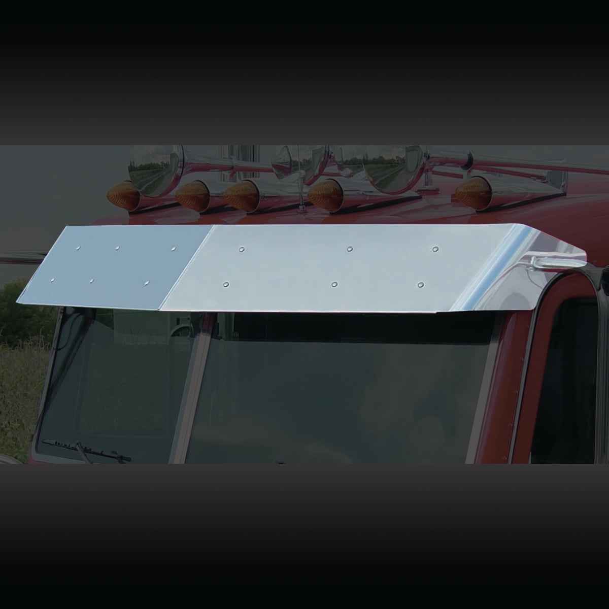 Peterbilt 379/389 Flat Top 11" Drop Visor by Roadworks
