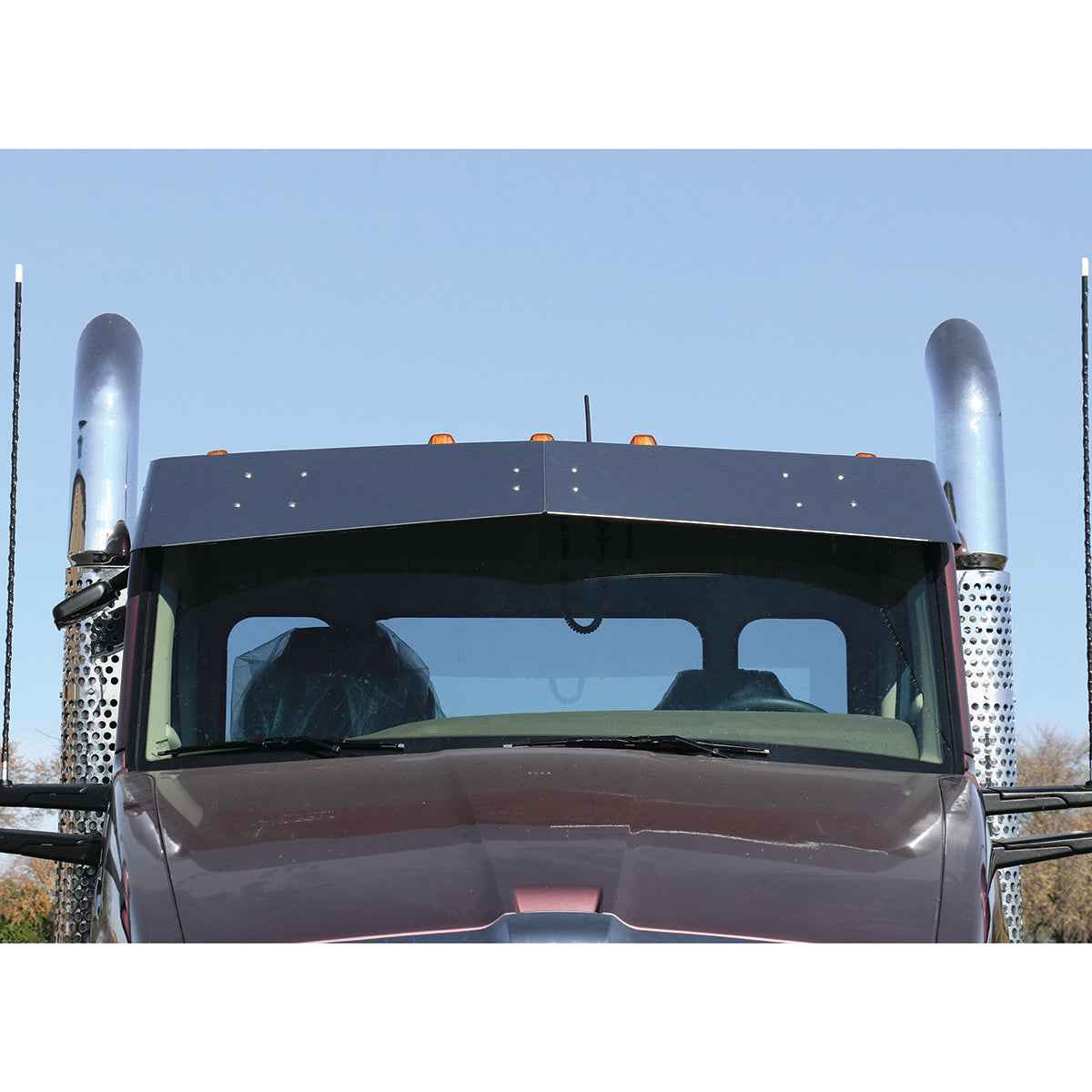 Kenworth T680/T880 11" Outer - 9" Center Untie Drop Visor by Roadworks