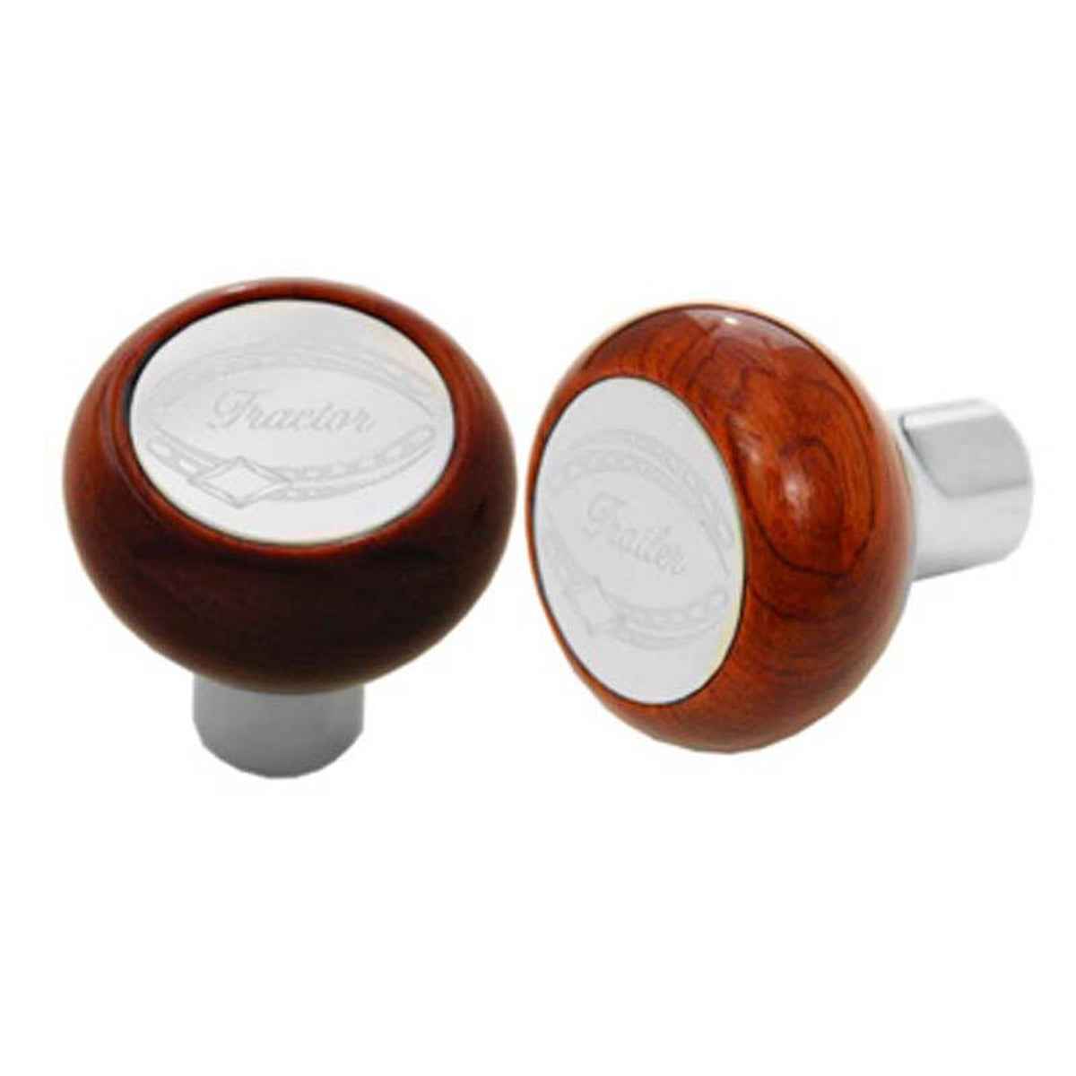 Rockwood Rosewood (or Teak) & Chrome Brake Knob Set
