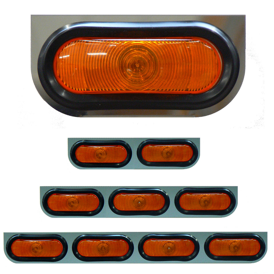 Roadworks Stainless Steel Oval Light Brackets (Rounded Corners)