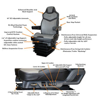 Seats Inc.™ Black Pinnacle Black/Black Duraleather™ Truck Seat