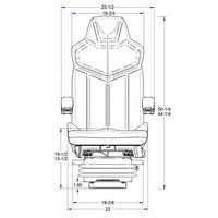 Seats Inc.™ Black Pinnacle Duraleather™/Black Cloth Truck Seat