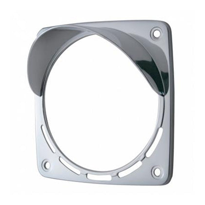 Square Directional Light Bezel w/ Visor (fits OEM Kenworth & Freightliner)