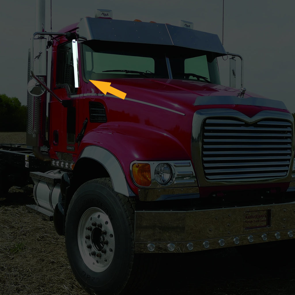 Stainless Steel Window Air Deflectors for Mack Brand Trucks