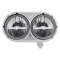 Peterbilt 359 Stainless Dual Headlight with 9 LED Position Light Bar