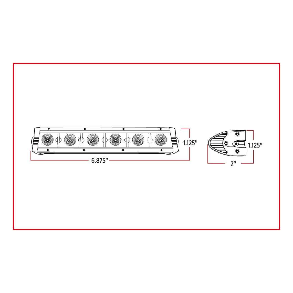 7" Rectangle LED Spot Beam Light Bar