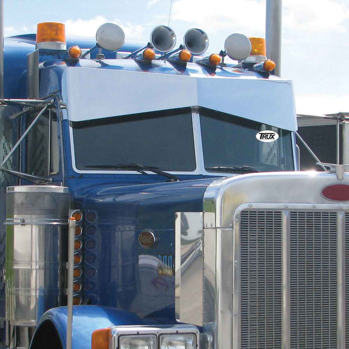 Peterbilt 379/389 Monster Bowtie Visor - Flat to the Windshield  by Trux