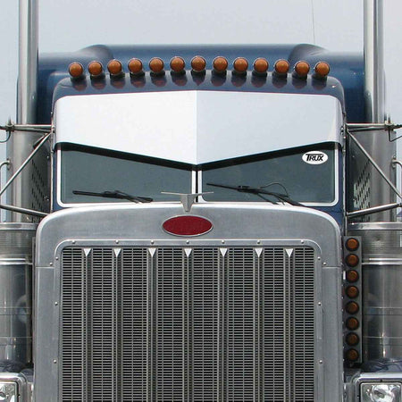 Peterbilt 379/389 Flat to the Windshield Monster Drop Visor by Trux