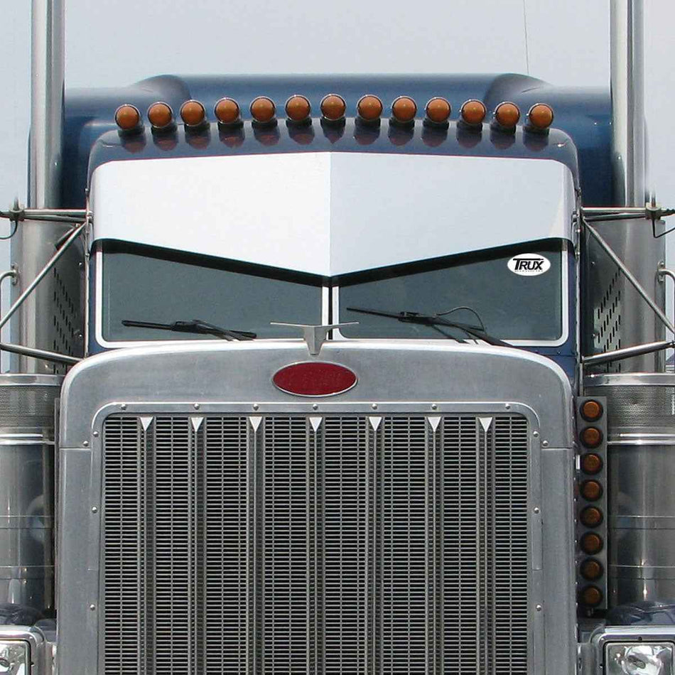 Peterbilt 379/389 Flat to the Windshield Monster Drop Visor by Trux