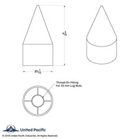 33mm x 4-1/8" Chrome Plastic Spike Nut Cover (Individual or 60ct.)
