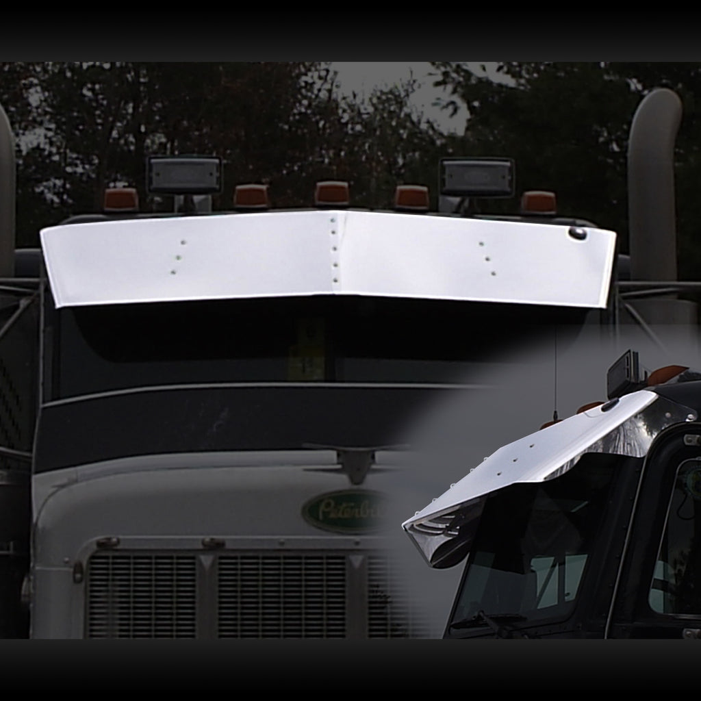 Peterbilt 379/389 Flat Top 14" & 16" Drop Visor by Wing Master