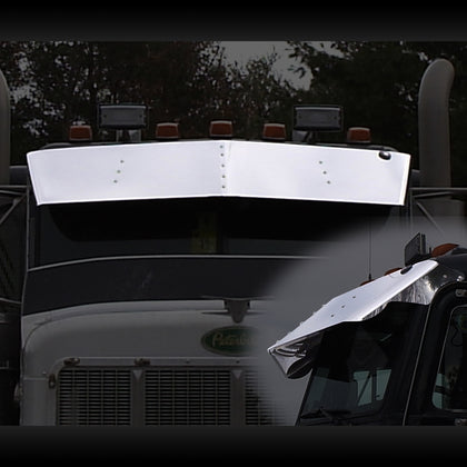 Peterbilt 379/389 Flat Top 14" & 16" Drop Visor by Wing Master