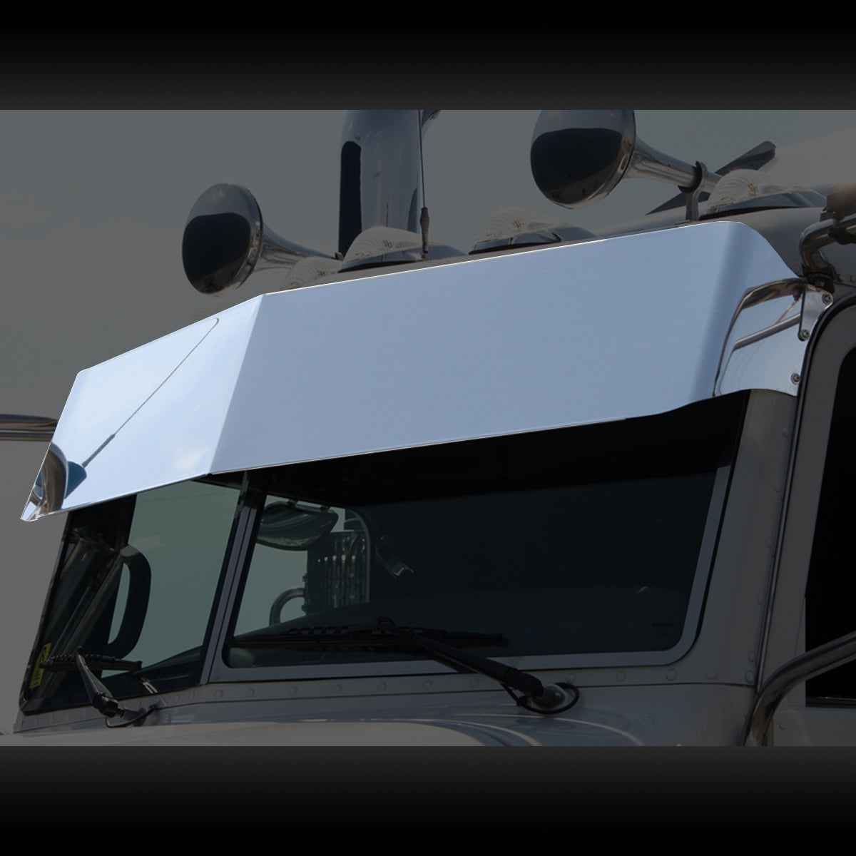 Peterbilt 379/389 Flat to the Windshield 12" Gangster Visor